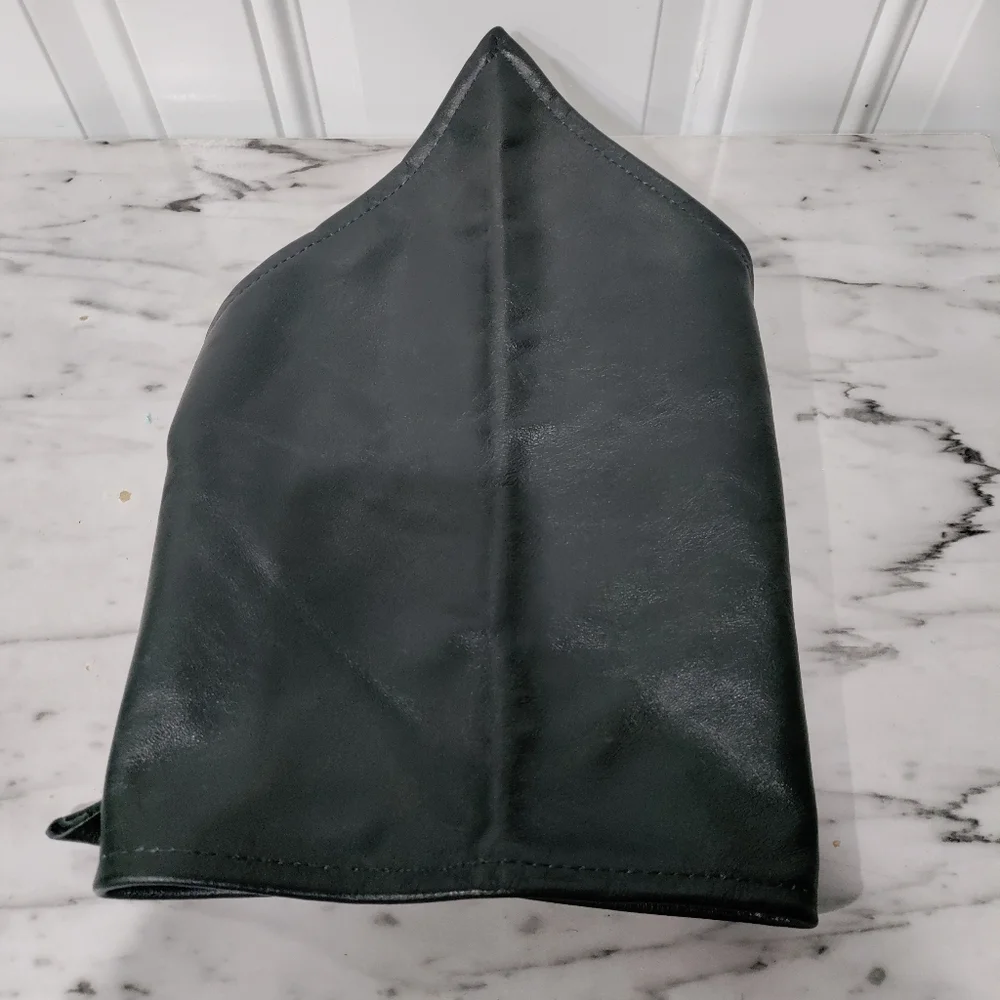 Rude Dog black leather dog bandana